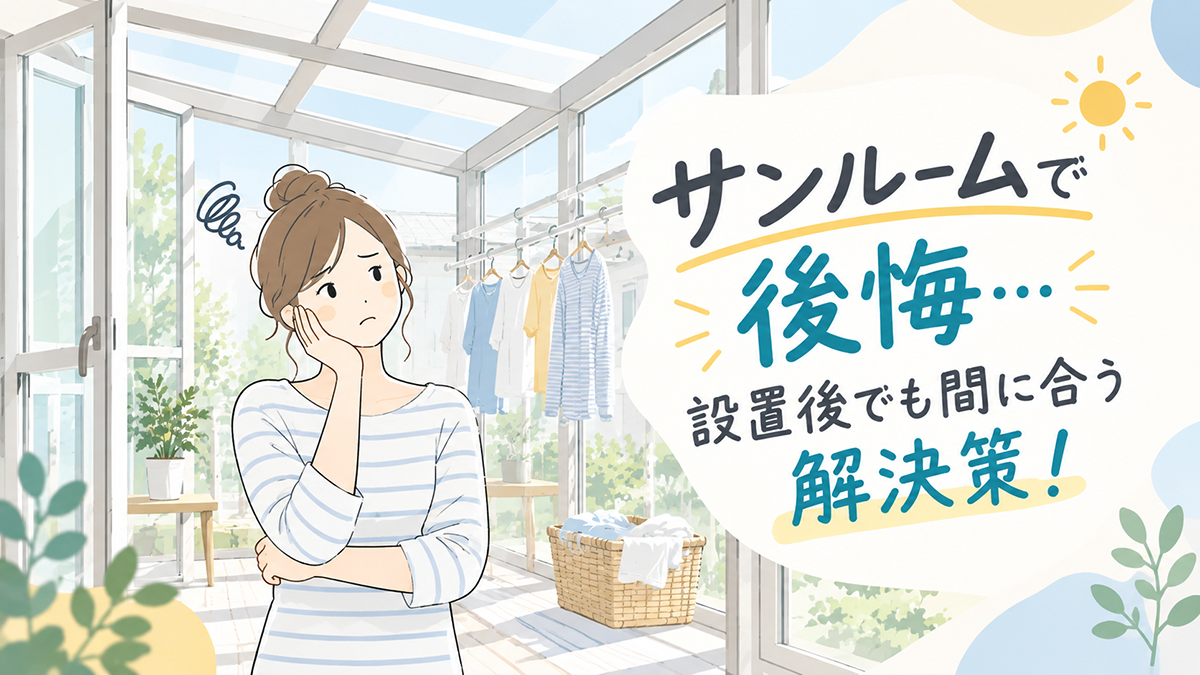 サンルームで後悔した人の声…設置後でも間に合う解決策！
