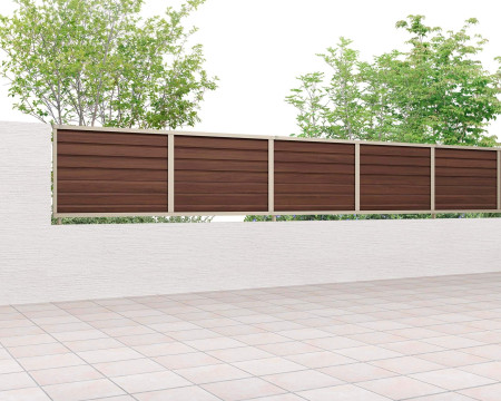 フェンスAB　YL2-K型（片面木調・横ルーバー2）