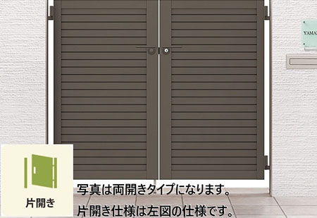 開き門扉AB　YM2型　片開き