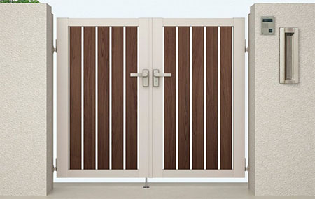 開き門扉AB ウッディTS2型 両開き