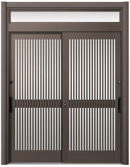 リシェント玄関引戸2枚建（11型ペアガラス仕様 ランマあり）