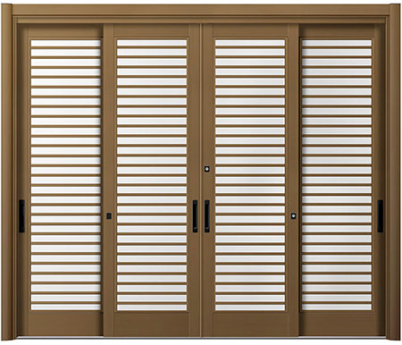 リシェント玄関引戸4枚建（22型ペアガラス仕様 ランマなし）