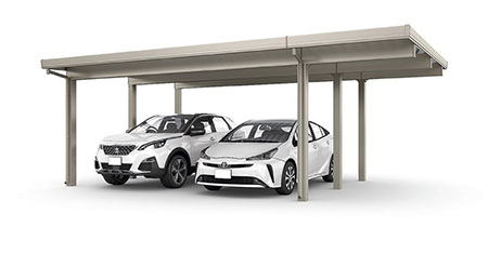 カーポートST　4500タイプ (耐積雪150cm相当) ２台用 間口延長 ６本柱