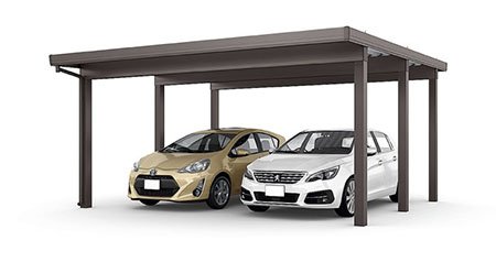 カーポートST　4500タイプ(耐積雪150cm相当) ２台用 ６本柱