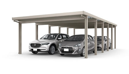 カーポートST (耐積雪150cm相当) ４台用 縦２連棟 １２本柱