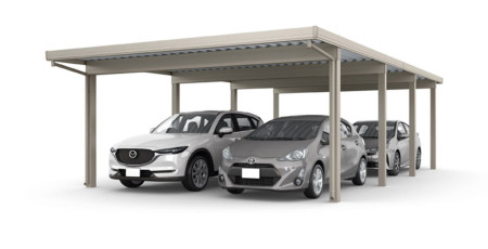 カーポートST (耐積雪150cm相当) ４台用 縦２連棟 ８本柱