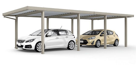 カーポートSW　1500タイプ(耐積雪50cm相当) ２台用 縦２連棟