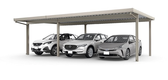 カーポートSW　1500タイプ(耐積雪50cm相当) ３台用 横２連棟