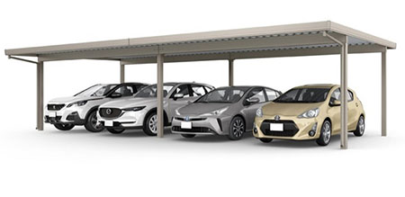 カーポートSW　1500タイプ(耐積雪50cm相当) ４台用 横２連棟