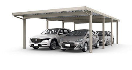 カーポートSW　1500タイプ(耐積雪50cm相当) ４台用 縦２連棟