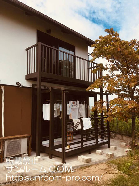 バルコニーとテラスを同時に工事してもらいました。