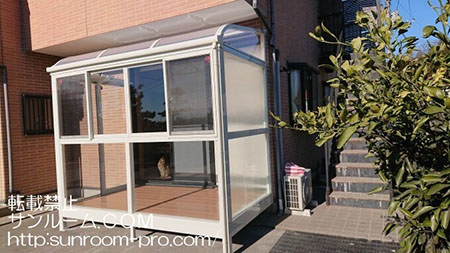 素敵なサンルームが完成して家族みんなで楽しんでいます。