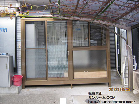 明るくて便利な洗濯干場が出来まして感謝しております。