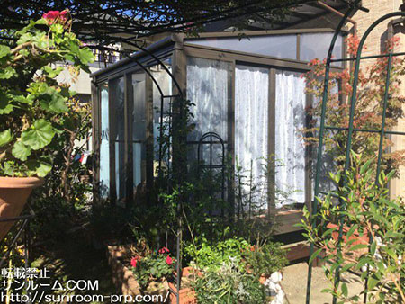 サンルームがあることで私の理想の庭になり満足してます！