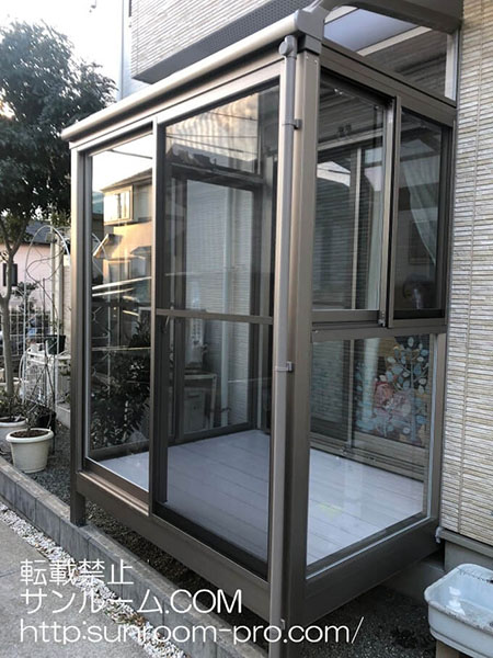 出来上がったサンルームを家族全員は満足しております。