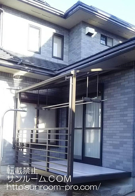 きれいに収まり、これで物干しが楽に出来ます。